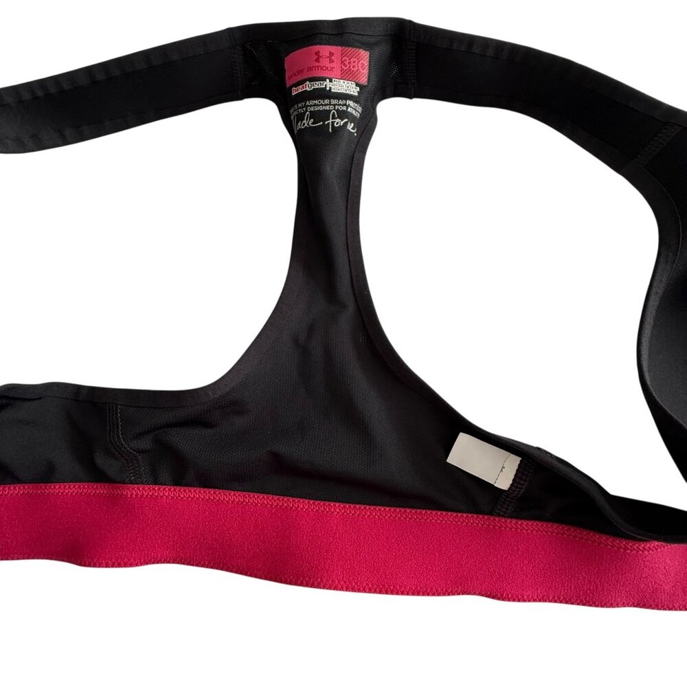 Under Armour Womens Protegée Heat Gear Sports Bra Black Front Zip Size 38C - Picture 3 of 10
